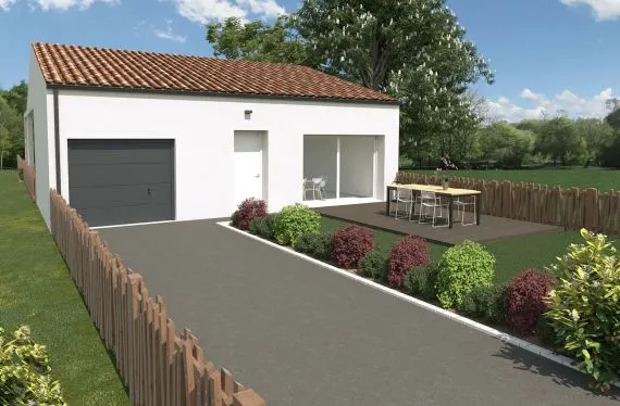 Photo maison 74&nbsp;m²<br>sur terrain 982&nbsp;m²